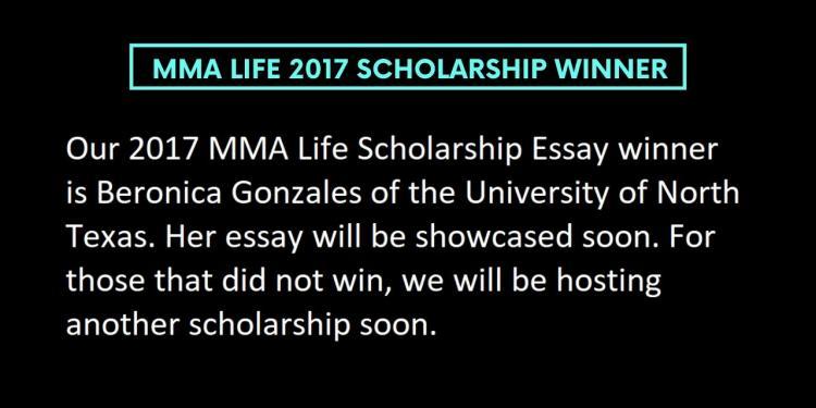 MMA Life 2017 Scholarship Winner