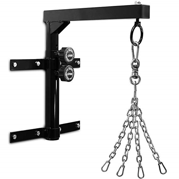 900LB Wall Ceiling Mount Hook for Punching Bags Body Weight Strength Training Systems Heavy Bag Hanger Wood Beam Holder with Spring and 2 Carabiners 4 Wood Screws for Wooden Sets 